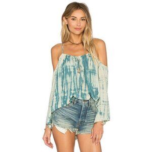 NWOT Blue Life Open Shoulder Top Womens S Aqua